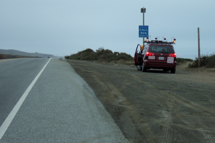 Lee Mitchell stops to wait for riders.