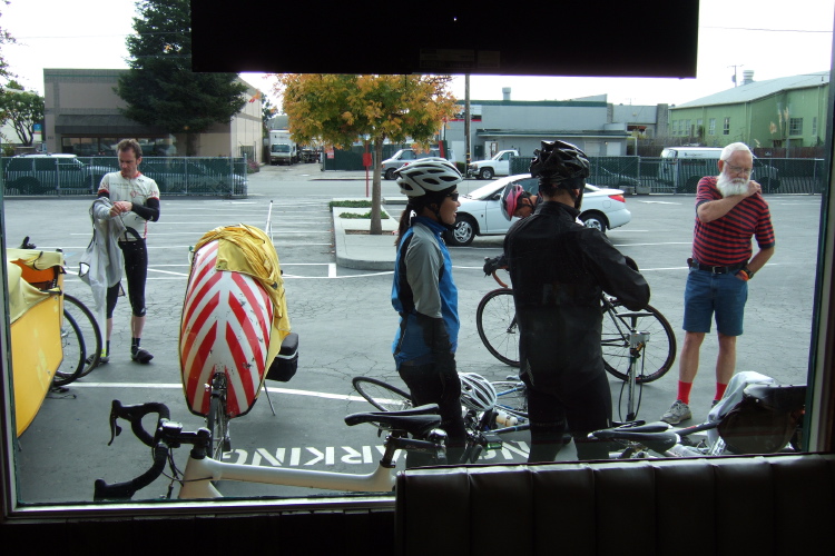 Bikes parked behind Upper Crust in the 