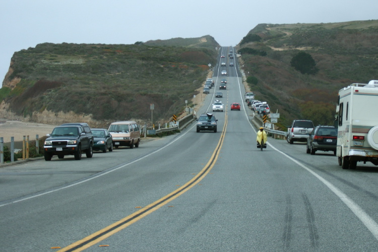 Looking up the Scott Creek hill.