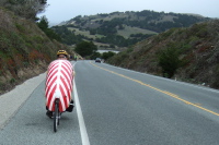 Zach climbs CA1 south of San Gregorio. (1)