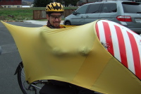 Zach gets ready to ride Bill's Gold Rush to Santa Cruz and back.