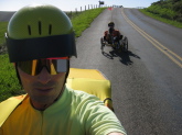 Bill (l) & Zach Kaplan (r) on Sir Francis Drake Blvd., returning from the Lighthouse.