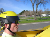 Bill riding through Nicasio.  (2)