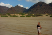 Laura stands at our turnaround point near the end of Lapa Ridge.