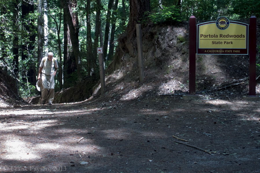 David climbs to the Old Haul Road.