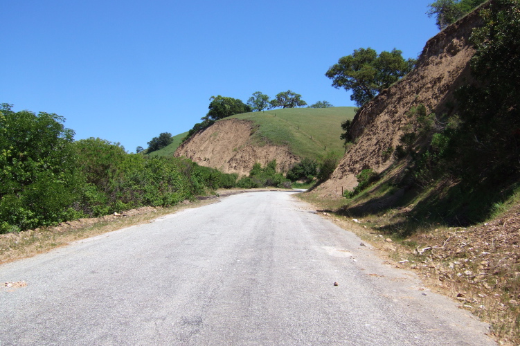 Climbing Quien Sabe Rd., about 2/3 of the way up the grade.