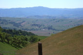 View down into Santa Anita Valley from top of Quien Sabe Rd.