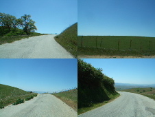 Crossing the ridge on Quien Sabe Rd.