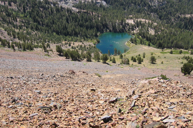 Heart Lake below Sherwin Crest.
