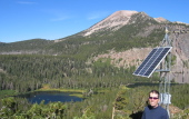 Bill on the north end of Sherwin Ridge next to the antennas.