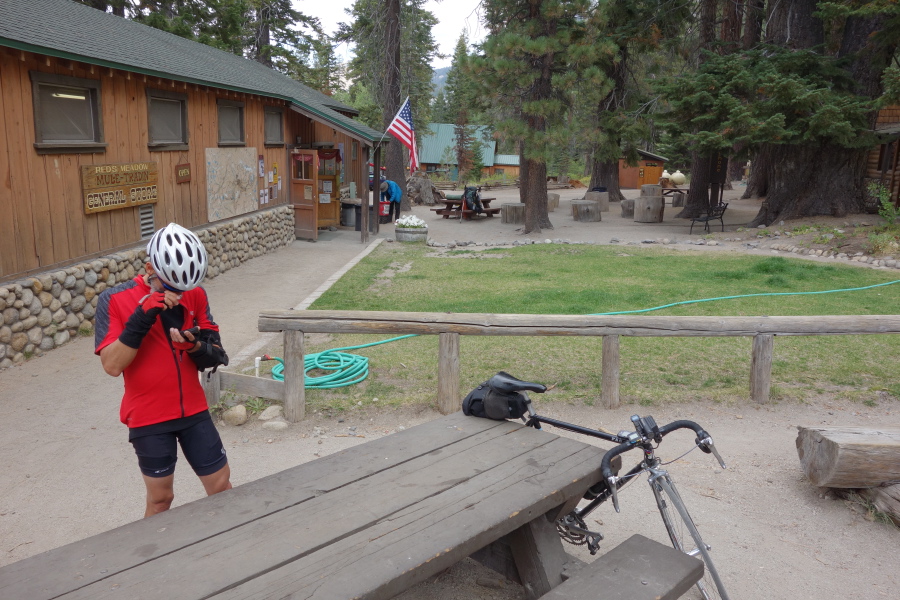 Frank examines his GPS device.
