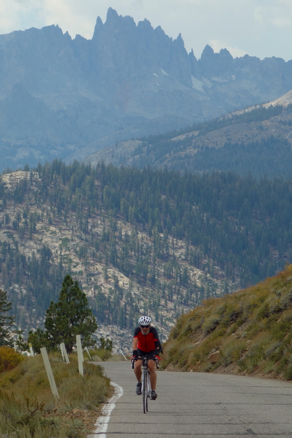 Frank pushes up the final pitch to the summit.