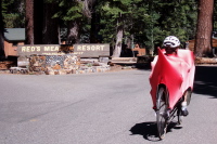 Ron Bobb arrives at Red's Meadow Resort.