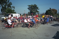 Everyone together for the group photo in the rear lot