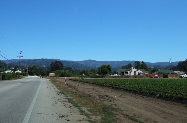 Jamiel Danesh and Denton Coetze ride up Corralitos Blvd.