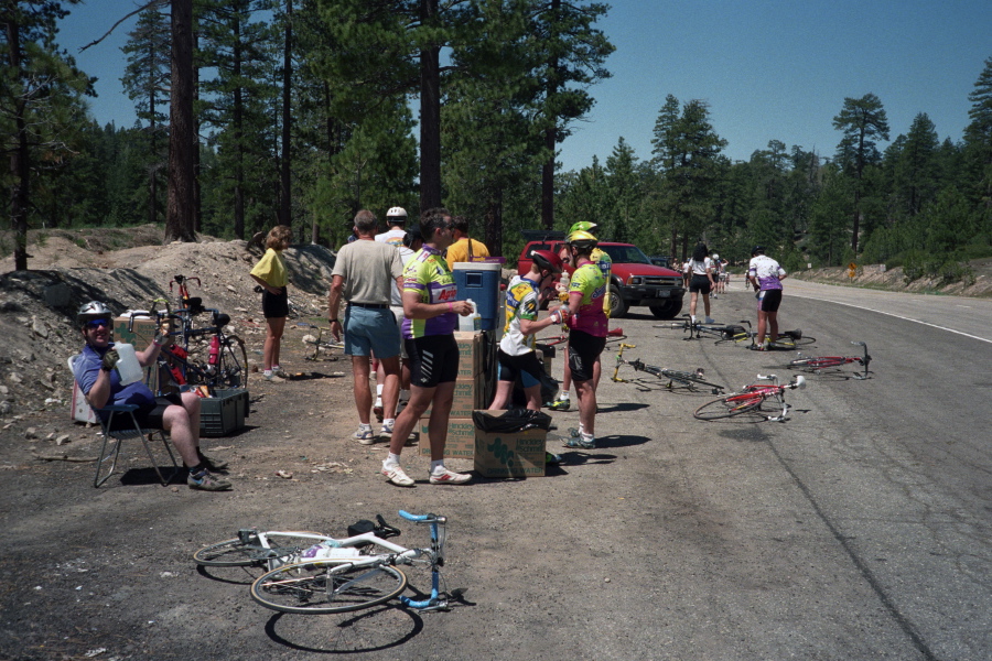 Chris relaxes at the Slide Mountain rest stop.