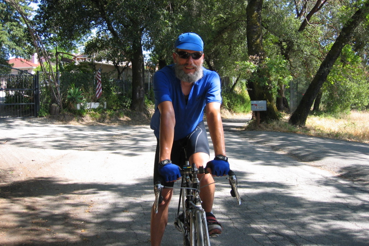 Frank waits for Stella on Mountain Charlie Rd.