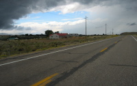 A break in the clouds east of Milford, UT.