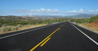 Driving north on US89 from Kanab to Mt. Carmel Junction.