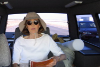 Kay in the Captain's Chair while David drives.