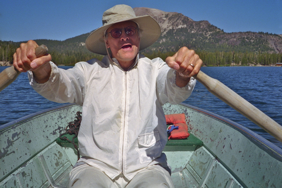 David powers us toward Mammoth Mountain.