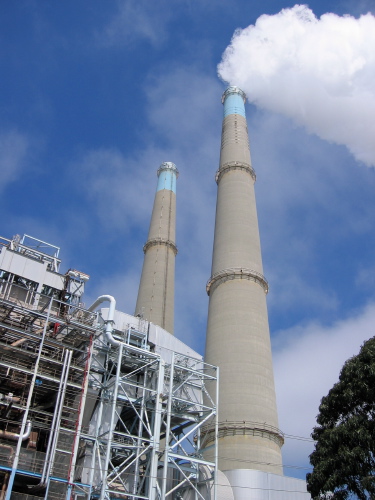 Smokestacks at Moss Landing.