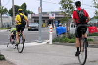 Leaving the Easy Racers parking lot.