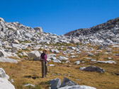 Our short-term goal is the darker rock beyond the talus.  Photo courtesy of Frank Paysen