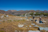 Saddlebag Lake is in the background.