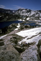 Don, Norman, Oliver, and Vivien climb up toward Shepherd Pass.