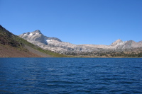 View of North Peak (left, 12242ft) and Shepherd Crest (12000ft) from Saddlebag Lake (10066ft)