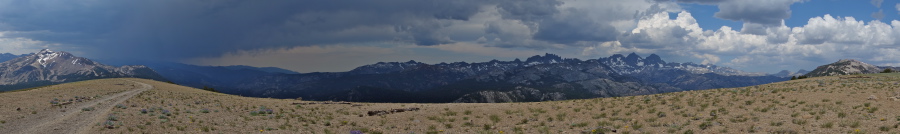 Panorama west from San Joaquin Ridge