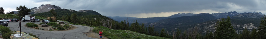 Panorama from Minaret Vista under stormy skies