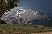 Mammoth Mountain under darkening skies