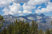 (l to r): The Minarets, Mt. Ritter, and Banner Peak