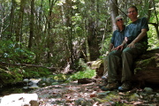 David and Bill at lunch spot along the San Lorenzo River