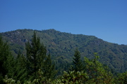 Saratoga Gap Trail traverses the ridge high above.