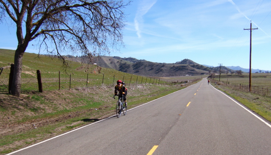 Martin Hyland rides north through Peachtree Valley.
