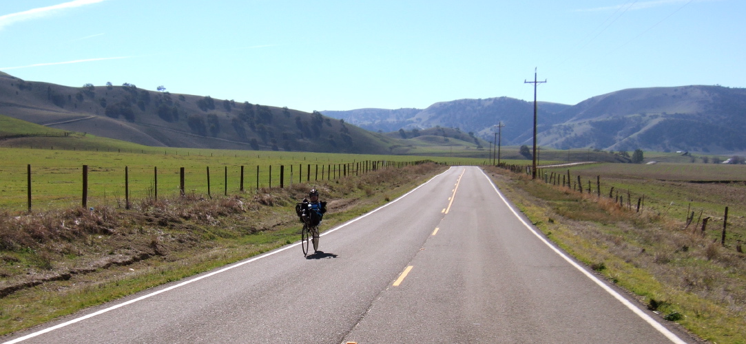 Phil Plath rides north through Peachtree Valley.