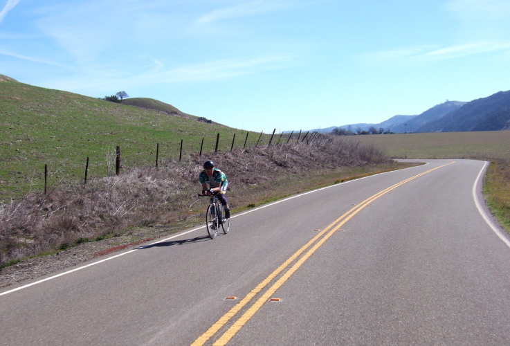 Barry Burr rides north through Peachtree Valley.