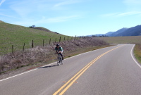 Barry Burr rides north through Peachtree Valley.