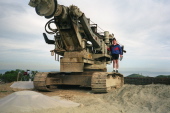 Derek models a huge auger
