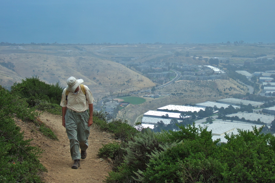 David presses up the Summit Loop Trail.