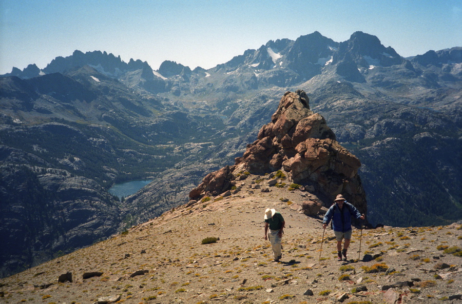 David and a third hiker we met climb to the top of the eastern Teat.