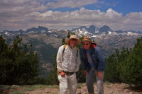 David and Charlie in front of the Ritter Range.