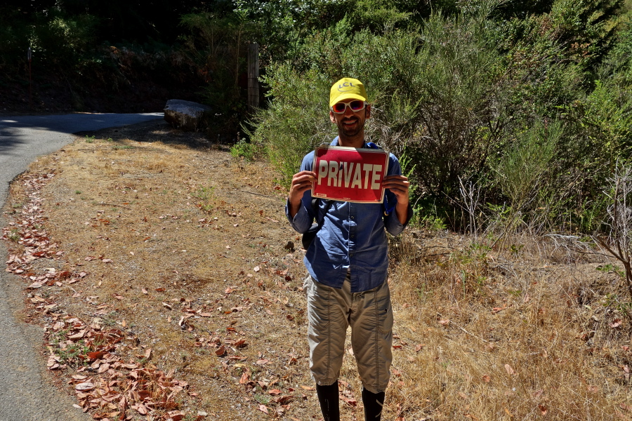 We found this sign lying face down next to the road.