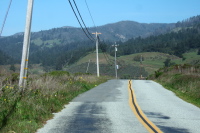 Fire-damaged hills above Swanton Valley