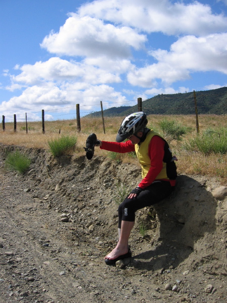 Dumping the water out.