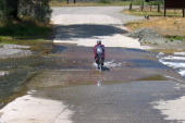 Ron crosses the San Benito River on Clear Creek Rd. (2450ft)