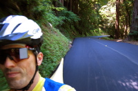 Enjoying nice new smooth asphalt on Pescadero Rd. near Loma Mar (140ft)